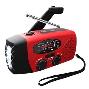 Emergency  Radio Crank Solar Hand Weather 2000mAh Power Bank Charger Flash Light